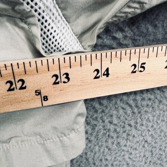 Hook Tackle Mens Shirt Medium Tan 100% Cotton Button Front Fishing Vented - Picture 7 of 10